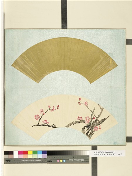 清光緒御筆指畫紙扇面　冊　沒骨紅梅