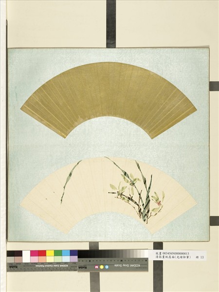 清光緒御筆指畫紙扇面　冊　寫意蘭花