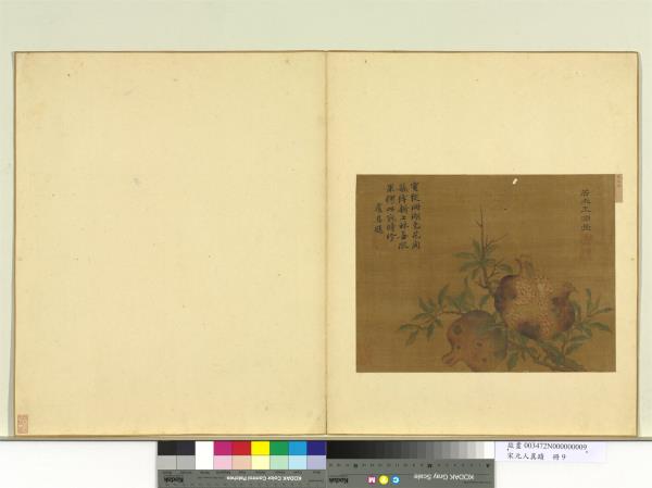 宋元人真蹟　冊　元王淵畫石榴