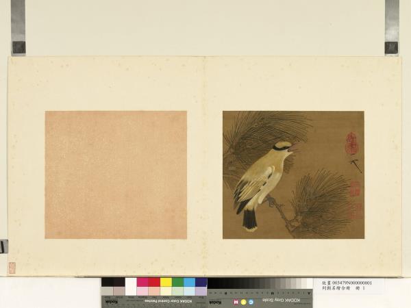 列朝名繪合冊　冊　宋徽宗松枝黃鸝