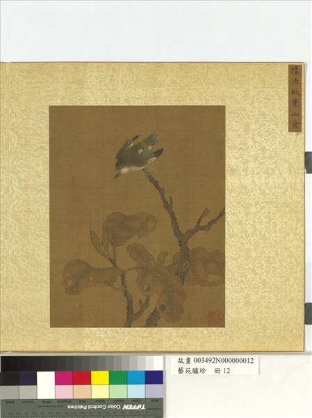 藝苑臚珍　冊　明陸治楸葉山禽