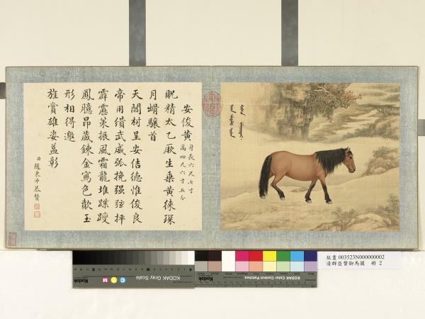 清群臣贊御馬圖　冊　清人安俊黃