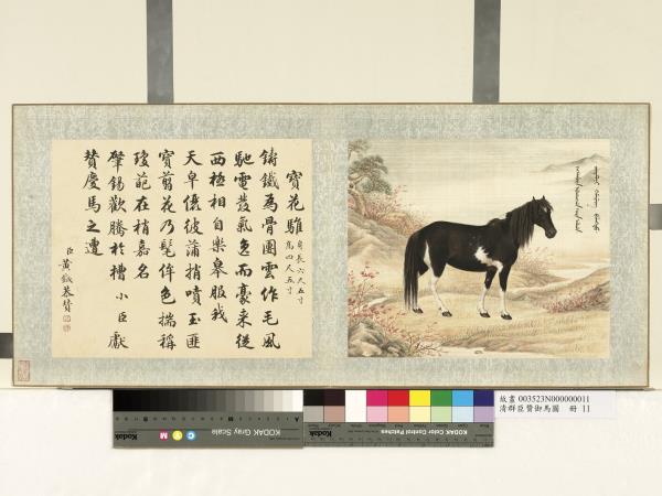 清群臣贊御馬圖　冊　清人寶花騅