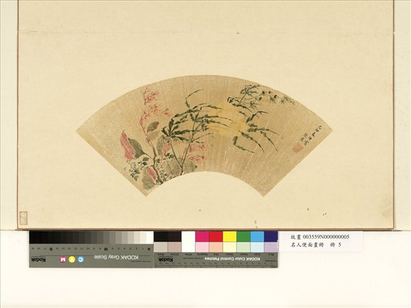 名人便面畫冊　冊　明張復秋葵海棠