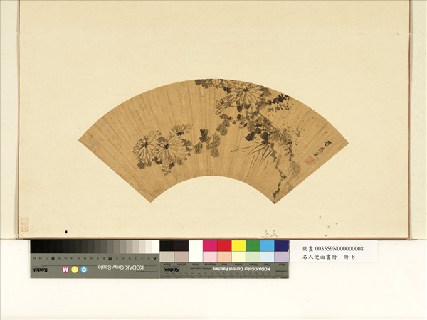 名人便面畫冊　冊　清沈軾墨寫菊竹