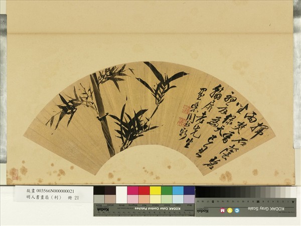 明人畫扇（利）　冊　明周祚新畫竹