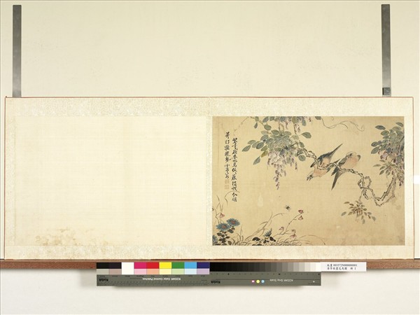 清李敬畫花鳥圖　冊　紫藤蜂鳥