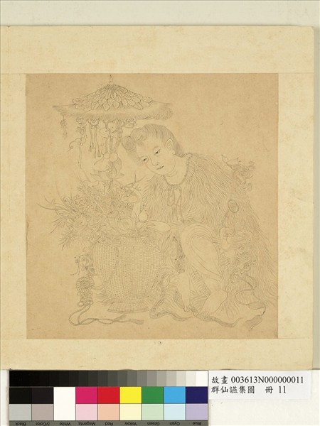 群仙讌集圖　冊　尊者與花藍