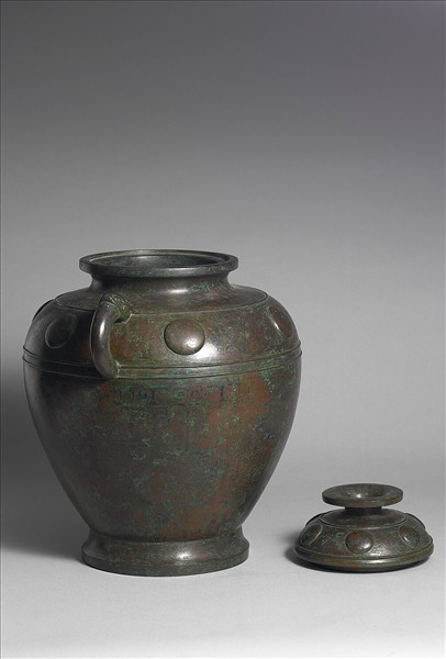 異金屬鑲嵌獸面紋罍