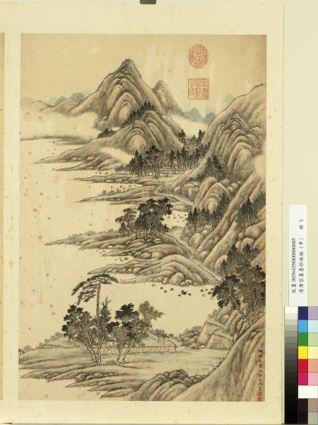 清唐岱畫墨妙珠林（申）　冊　倣燕文貴山水