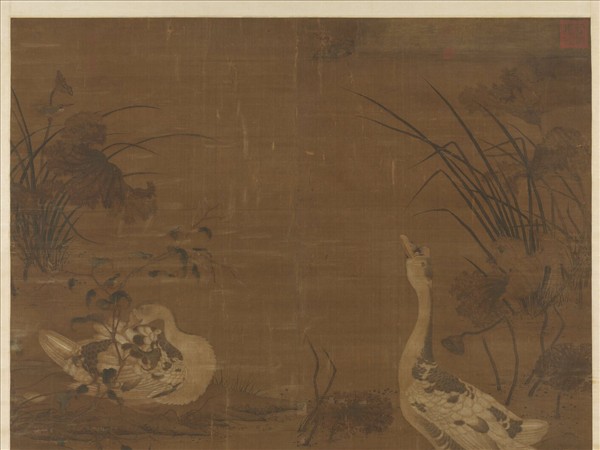 宋人畫秋塘雙雁　軸