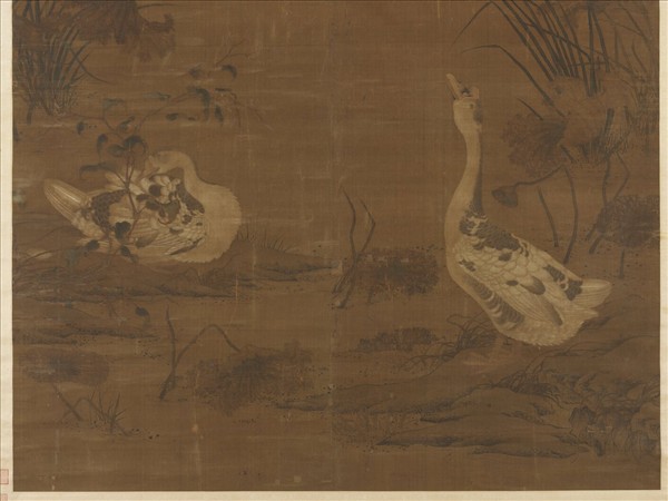 宋人畫秋塘雙雁　軸
