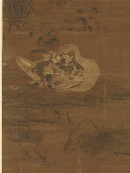 宋人畫秋塘雙雁　軸