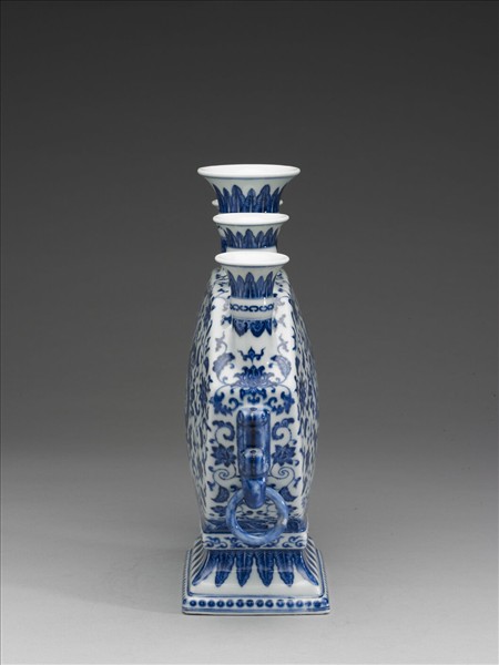 青花雲龍紋五孔環耳花插