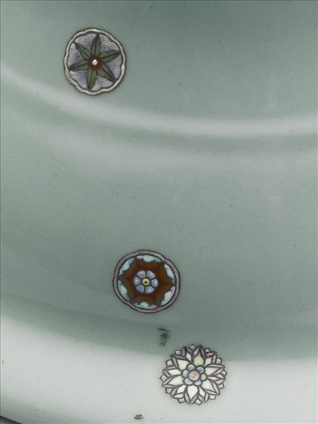 粉彩天青地皮球花紋水仙盆