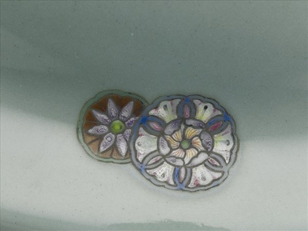 粉彩天青地皮球花紋水仙盆