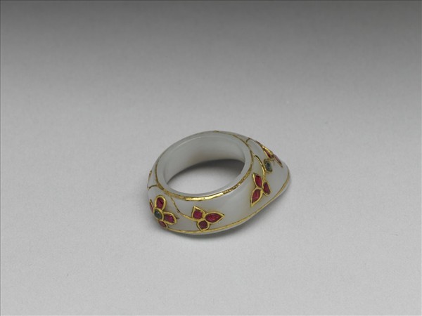 玉嵌金嵌寶石扳指