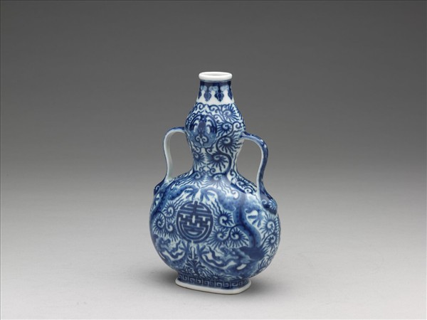 青花雲龍紋葫蘆雙耳扁瓶
