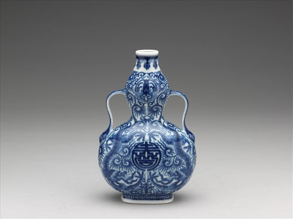 青花雲龍紋葫蘆雙耳扁瓶