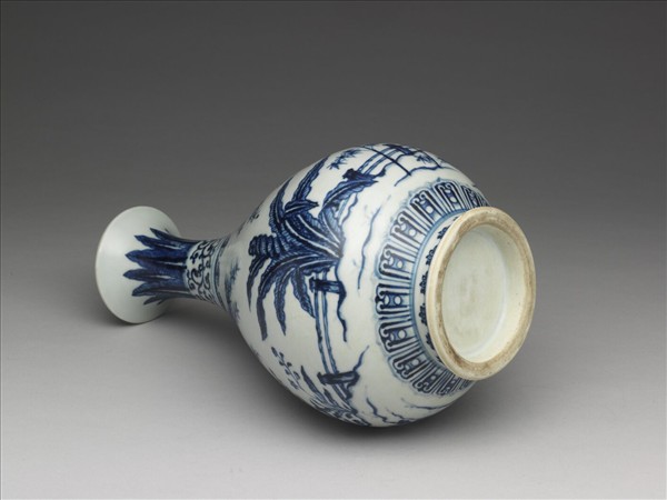 青花三友圖玉壺春瓶