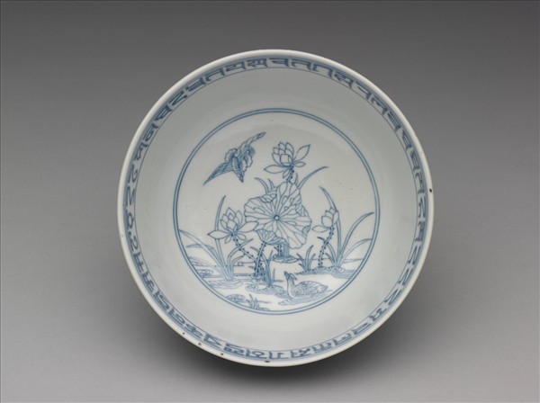 青花蓮塘鴛鴦碗