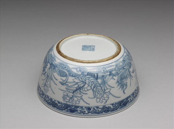 青花蓮塘鴛鴦碗