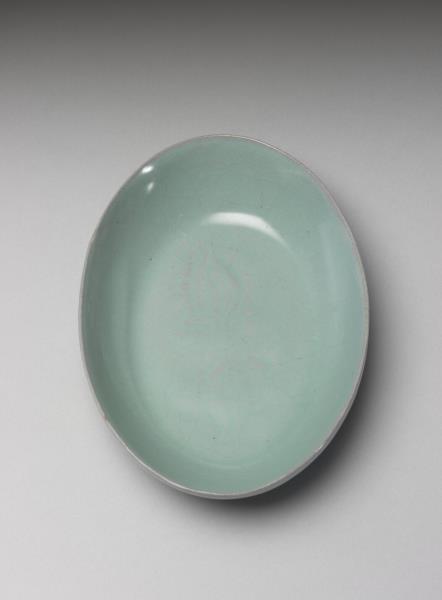 汝窯 青瓷橢圓小洗