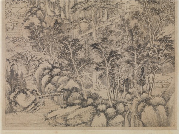 明徐賁廬山讀書圖　軸