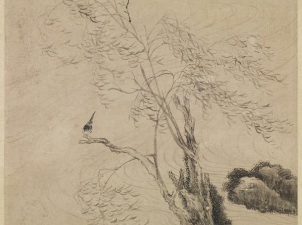 明朱芾蘆洲聚雁圖　軸