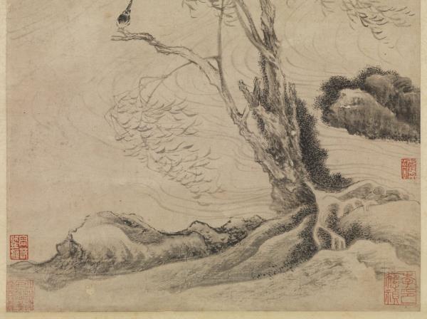 明朱芾蘆洲聚雁圖　軸