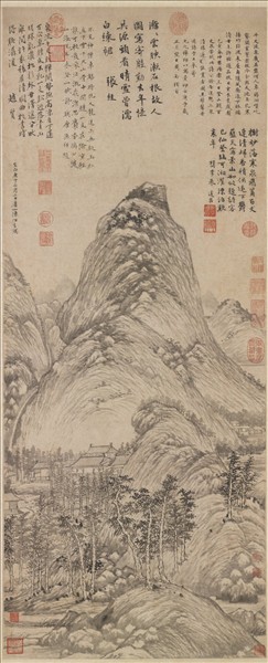 明陳汝言百丈泉　軸