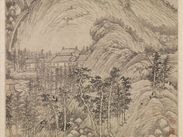 明陳汝言百丈泉　軸