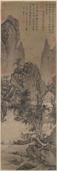 明王紱草堂雲樹　軸