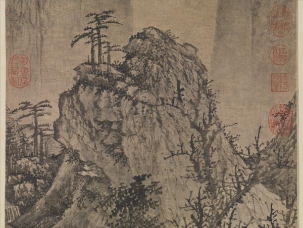 明王紱草堂雲樹　軸