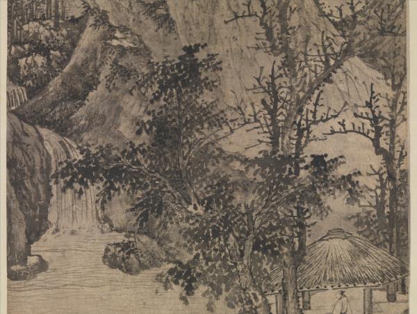 明王紱草堂雲樹　軸