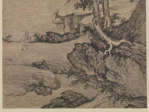 明王紱草堂雲樹　軸