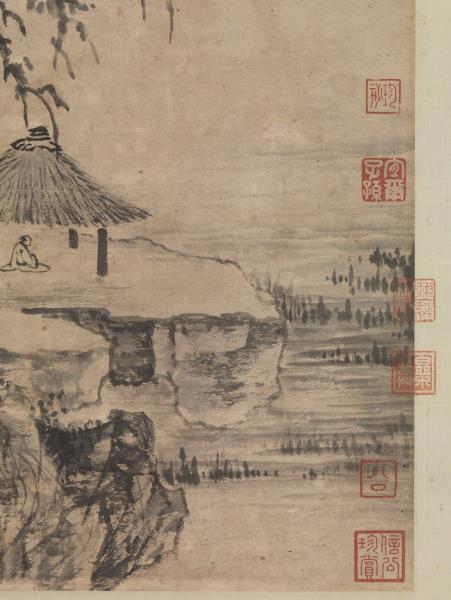 明王紱草亭煙樹圖　軸