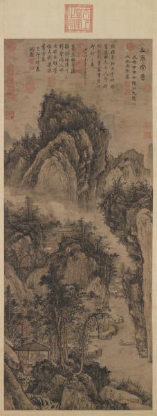 明王紱畫山亭文會圖　軸