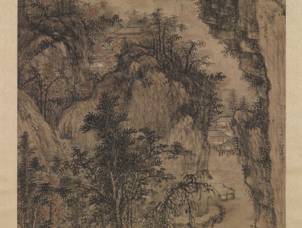 明王紱畫山亭文會圖　軸