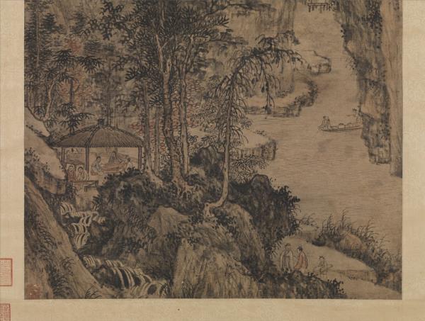 明王紱畫山亭文會圖　軸