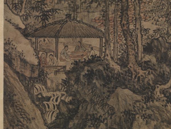 明王紱畫山亭文會圖　軸