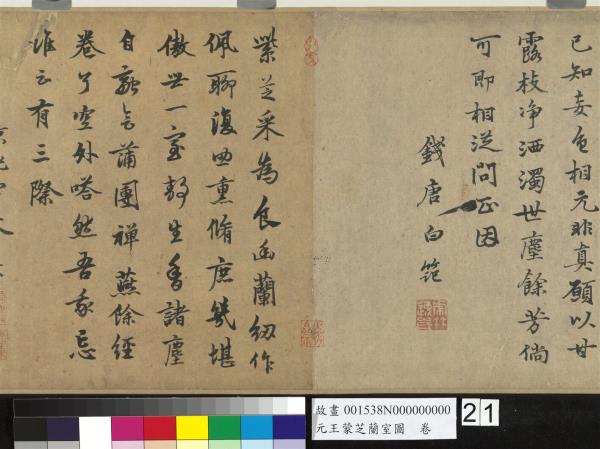 元王蒙芝蘭室圖　卷