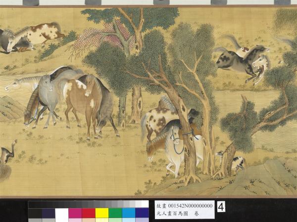 元人畫百馬圖  卷