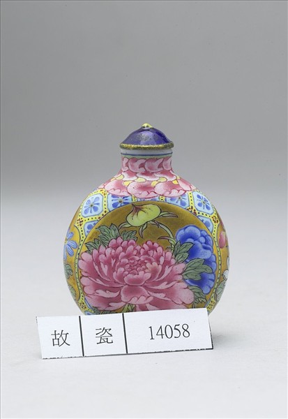 玻璃胎畫琺瑯四季花卉紋鼻煙壺