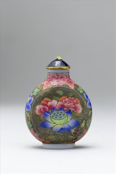 玻璃胎畫琺瑯富貴福壽紋鼻煙壺