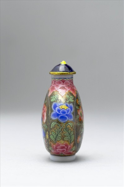 玻璃胎畫琺瑯富貴福壽紋鼻煙壺