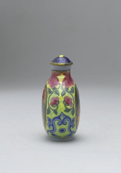 玻璃胎畫琺瑯福壽如意鼻煙壺