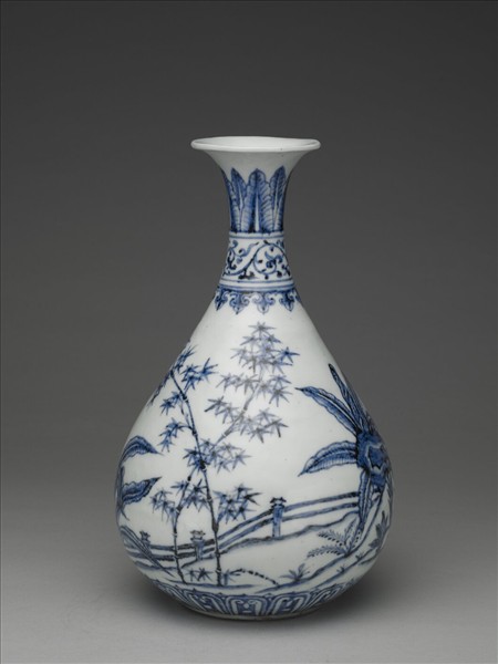 青花竹石芭蕉圖瓶