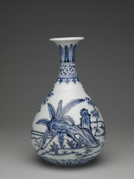 青花竹石芭蕉圖瓶
