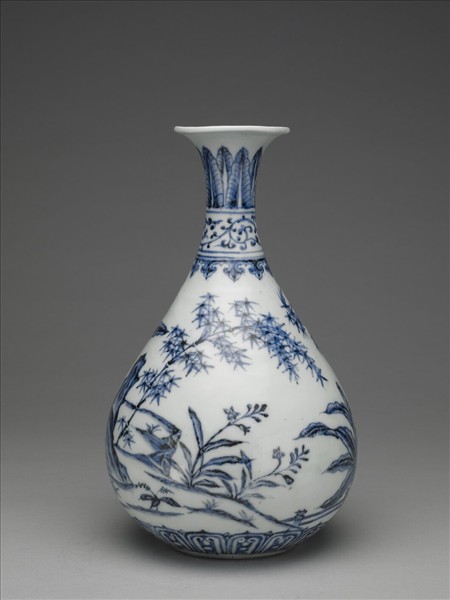 青花竹石芭蕉圖瓶